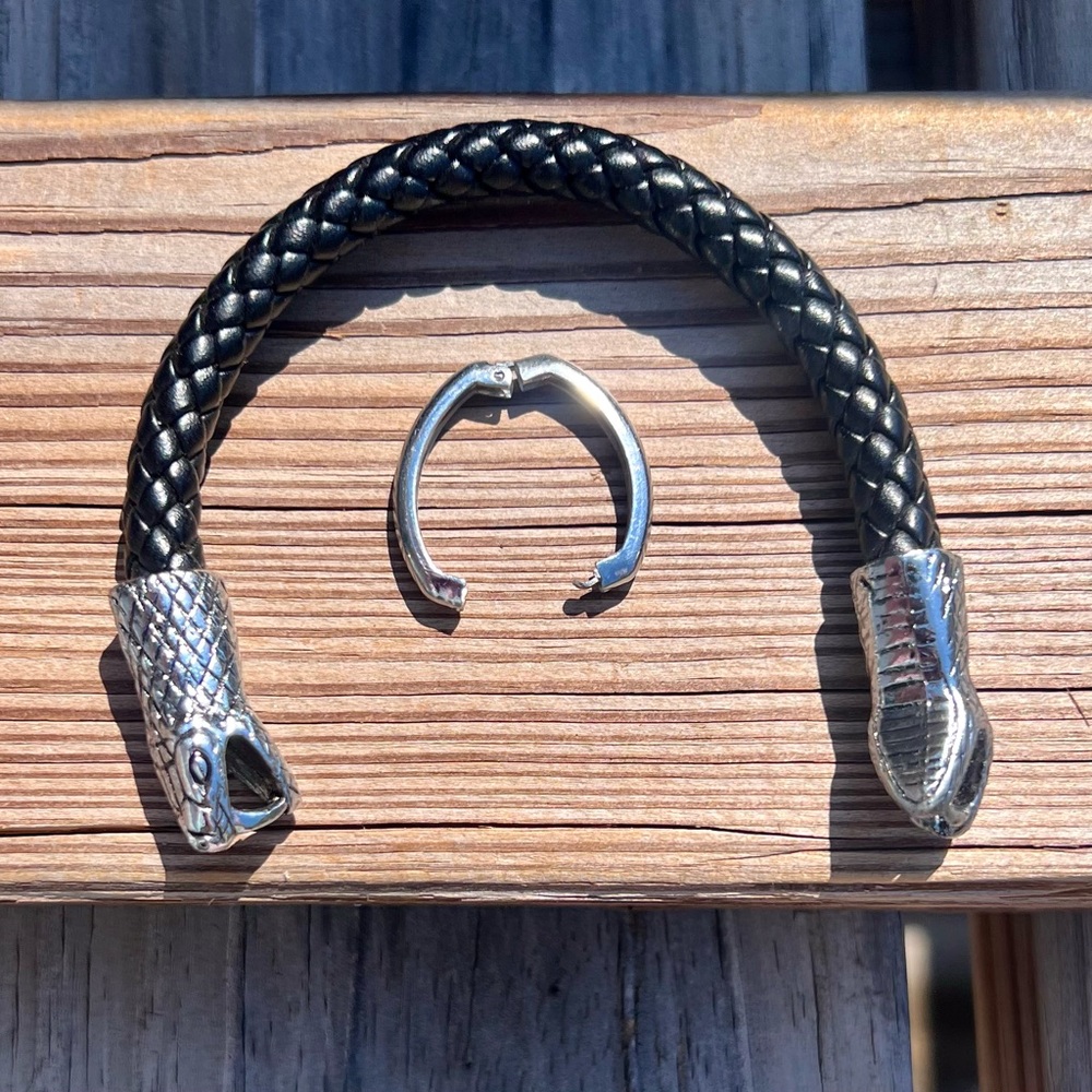 Python Braided Leather Rope Cuff! NEW! - Picture 13 of 16